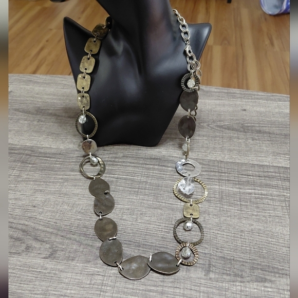 Chico's Jewelry - Chico's Mixed Metal Necklace with Clear Accents